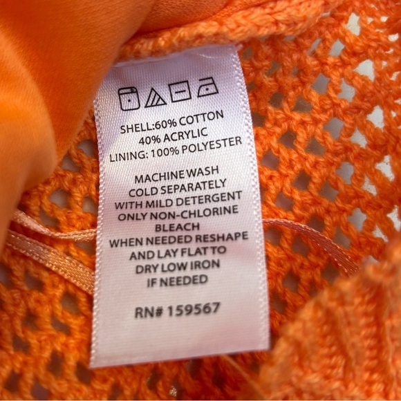 Willow & Wind Orange Crochet Bralette Cotton Knit Crop Top 🧡🧡 - Picture 6 of 6